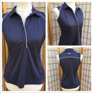 Slazenger Grey Sleeveless Golf Polo Shirt SZ S